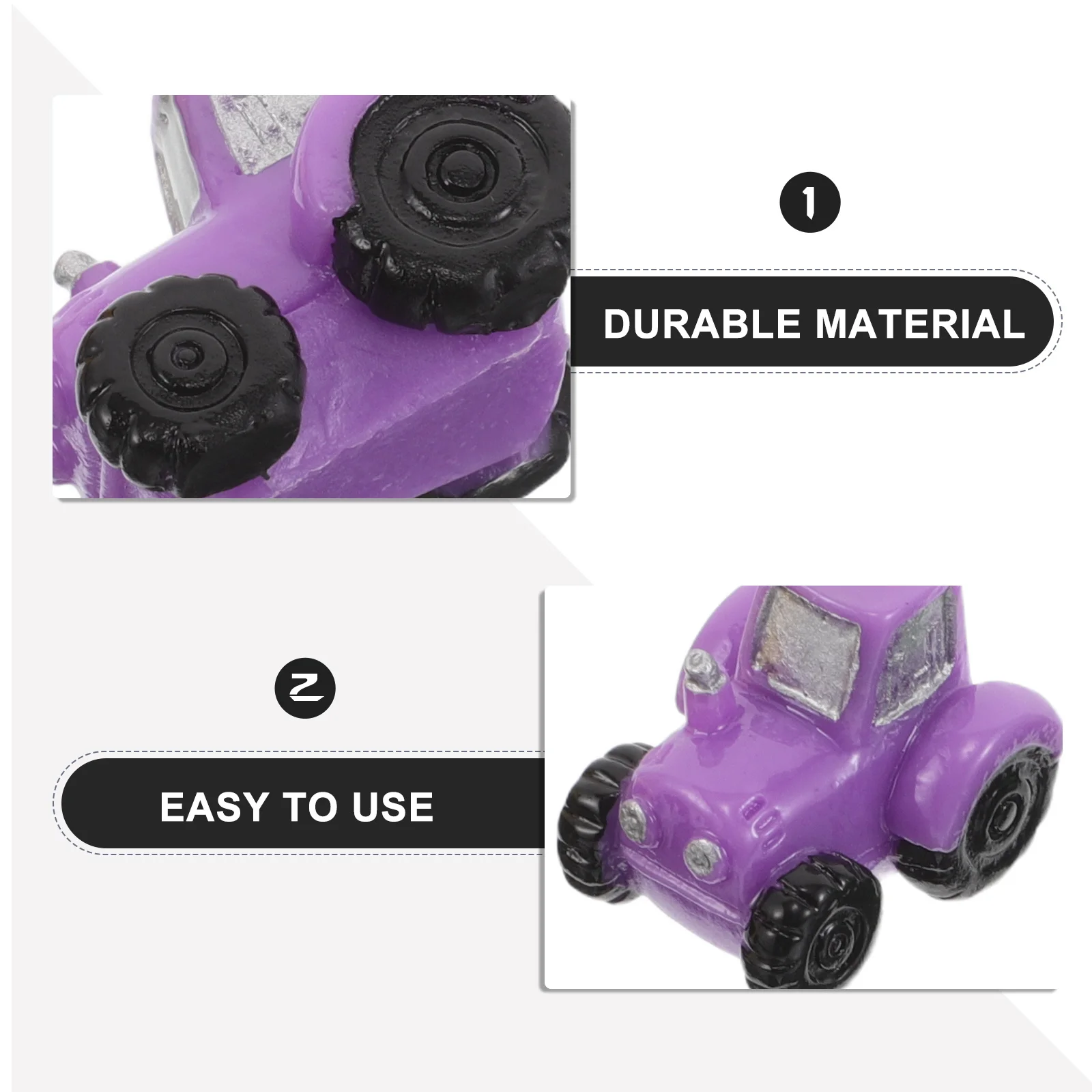 12 szt. Mini Traktory z Żywicy Dekoracje Mikro Krajobraz Modele Realistyczny Design Trwały Materiał Wszechstronne Zastosowanie Kolekcjonerskie Wróżki