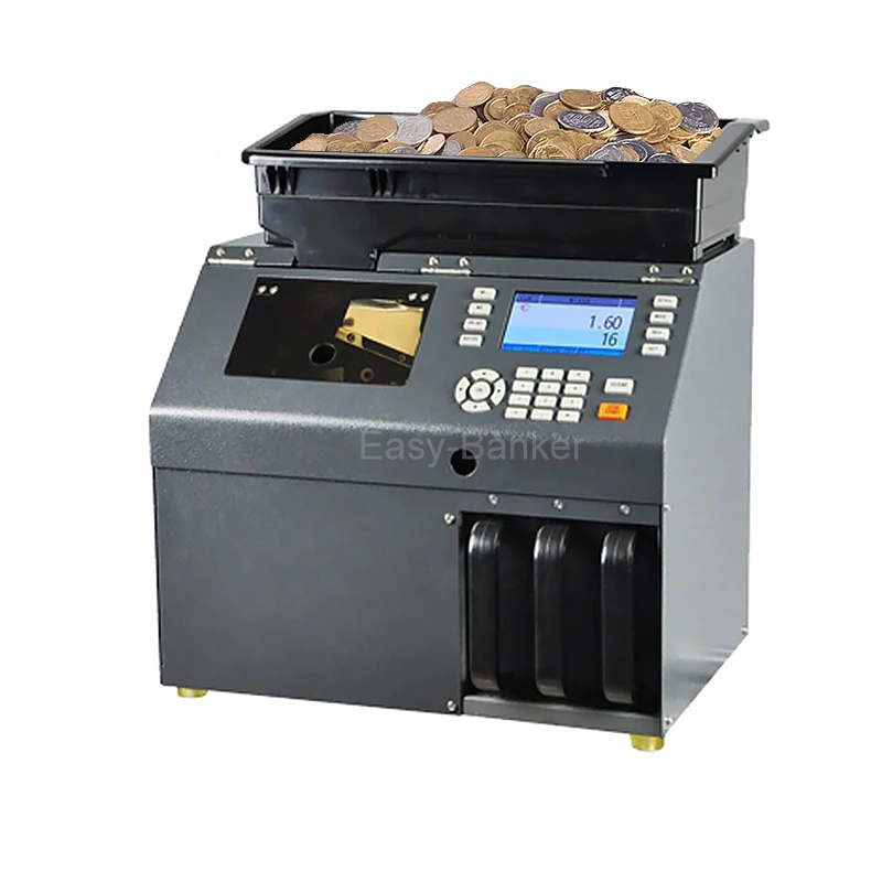 

CS-300 High-Speed Automatic Coin Sorter And Wrapper 800 Coins/Min Multi-Currency Coin Counting Machine For Banks