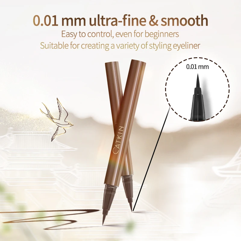 CATKIN 防水ブラックアイライナーペン滑らかで長持ち