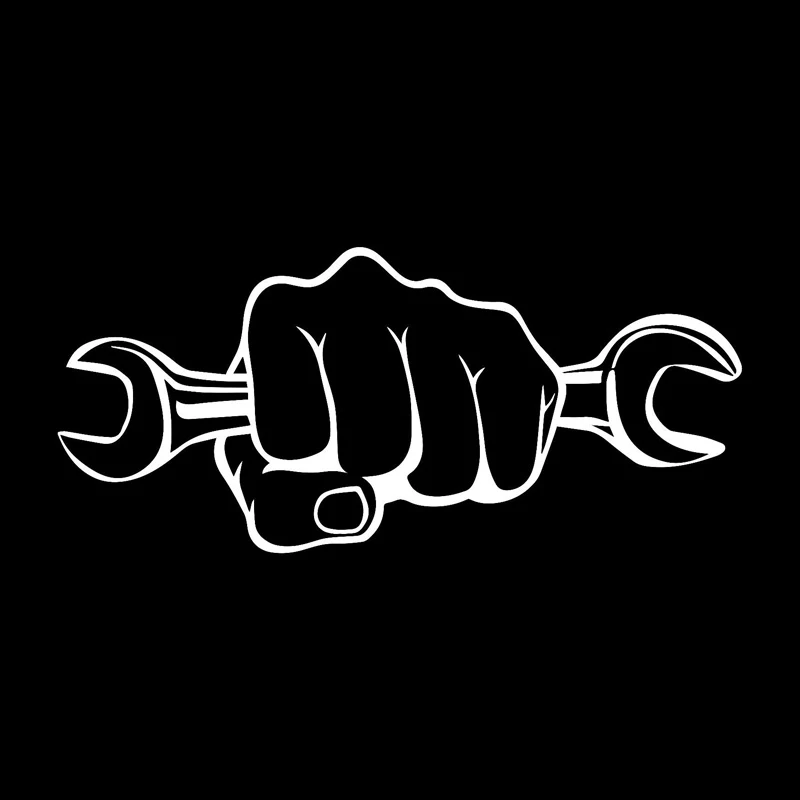 18cmx8cm Funny Mechanic Wrench Vinyl Sticker Personalized Waterproof PVC Decal Auto Motorcycle Body Window Exterior Ornament