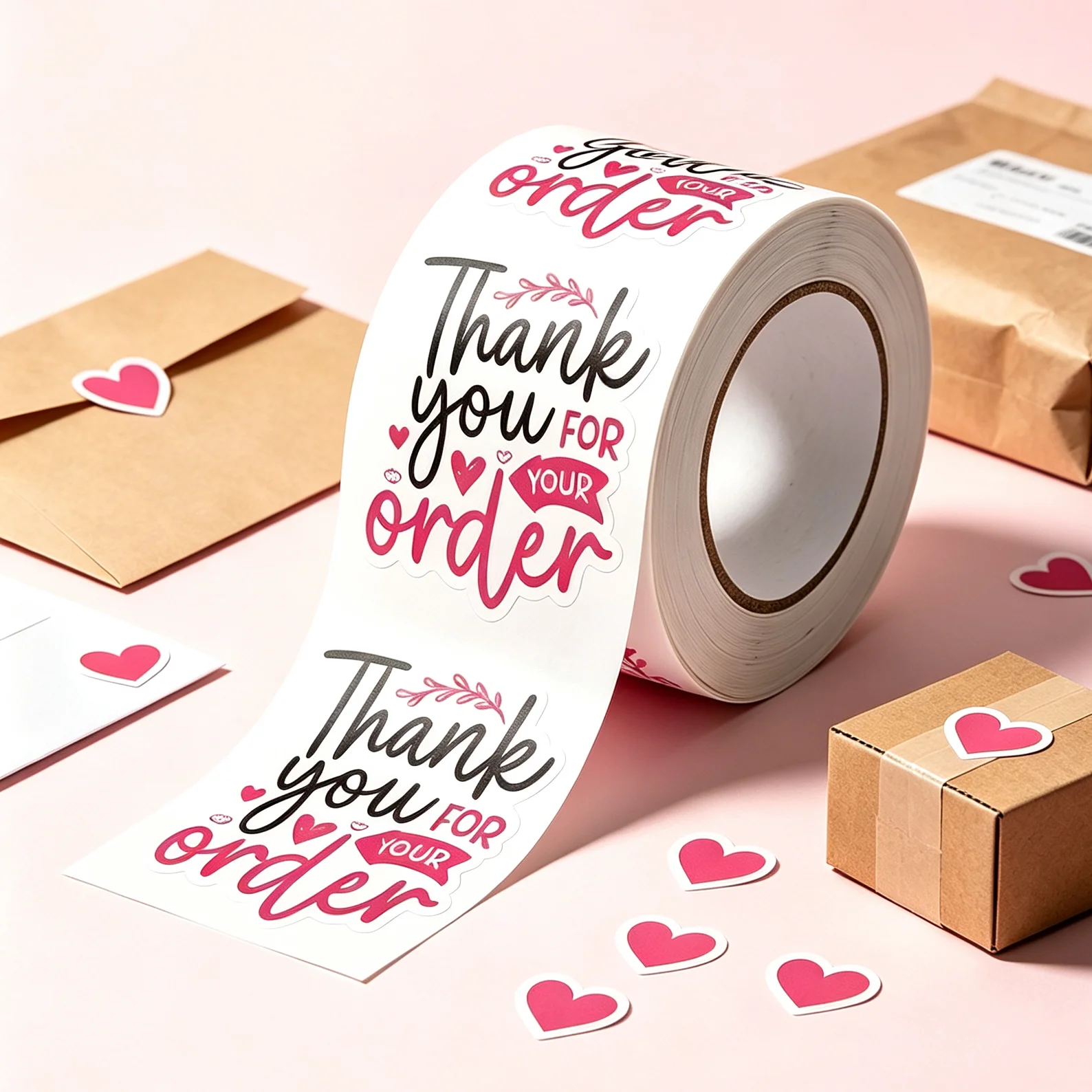 200Piece/roll  Thank You for Your Order Stickers,  Handmade Labels for Baking Packaging, Envelope Sealing, - view 5