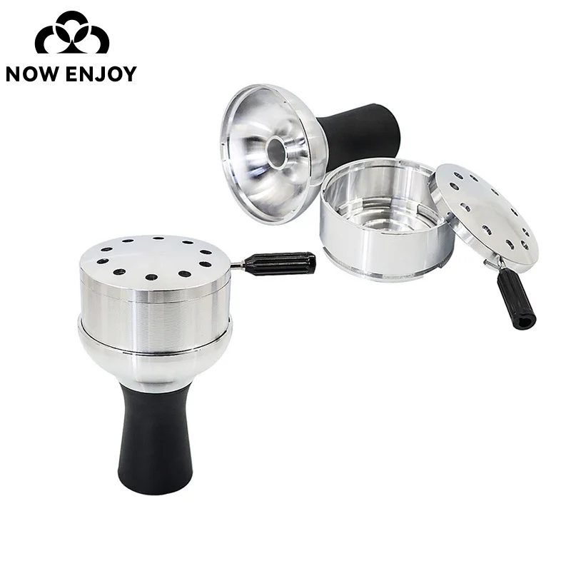 NOW ENJOY 2026 Arab Shisha Hookah Metal Charcoal Holder Bowl With Cover Heat Heat Management System Nargile Cachimbas