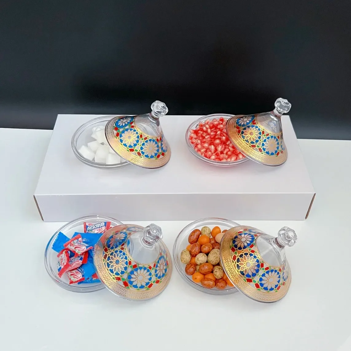 High-end glass sugar tank Taji pot Xinjiang homestay ethnic style restaurant fruit plate