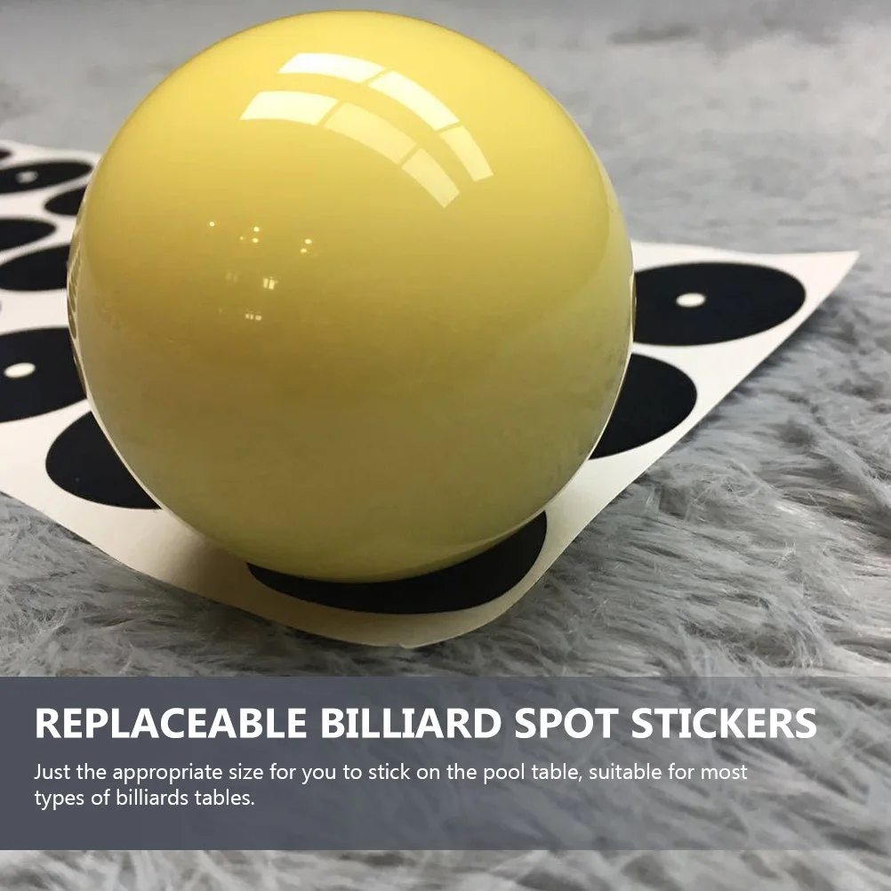 

2 Sheets Portable Snooker Table Stickers Strong Adhesion Billiard Supply for Cue Ball Position Maintenance and Repair