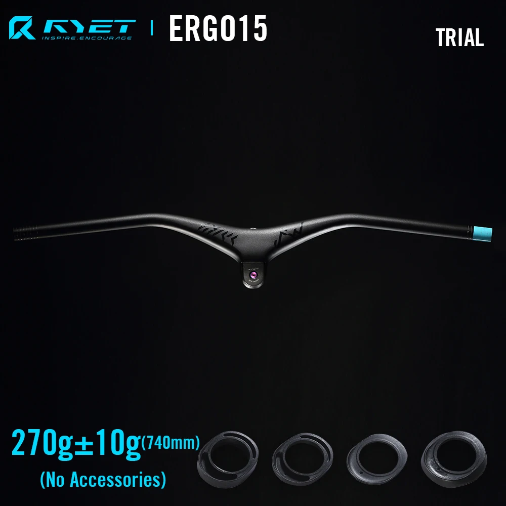 2026 RYET Carbon Integrated MTB Handlebar T1000 Rise 740mm -5 Degrees UD Matte Bicycle XC Flat Bar Stem for Mountain Bikes Parts