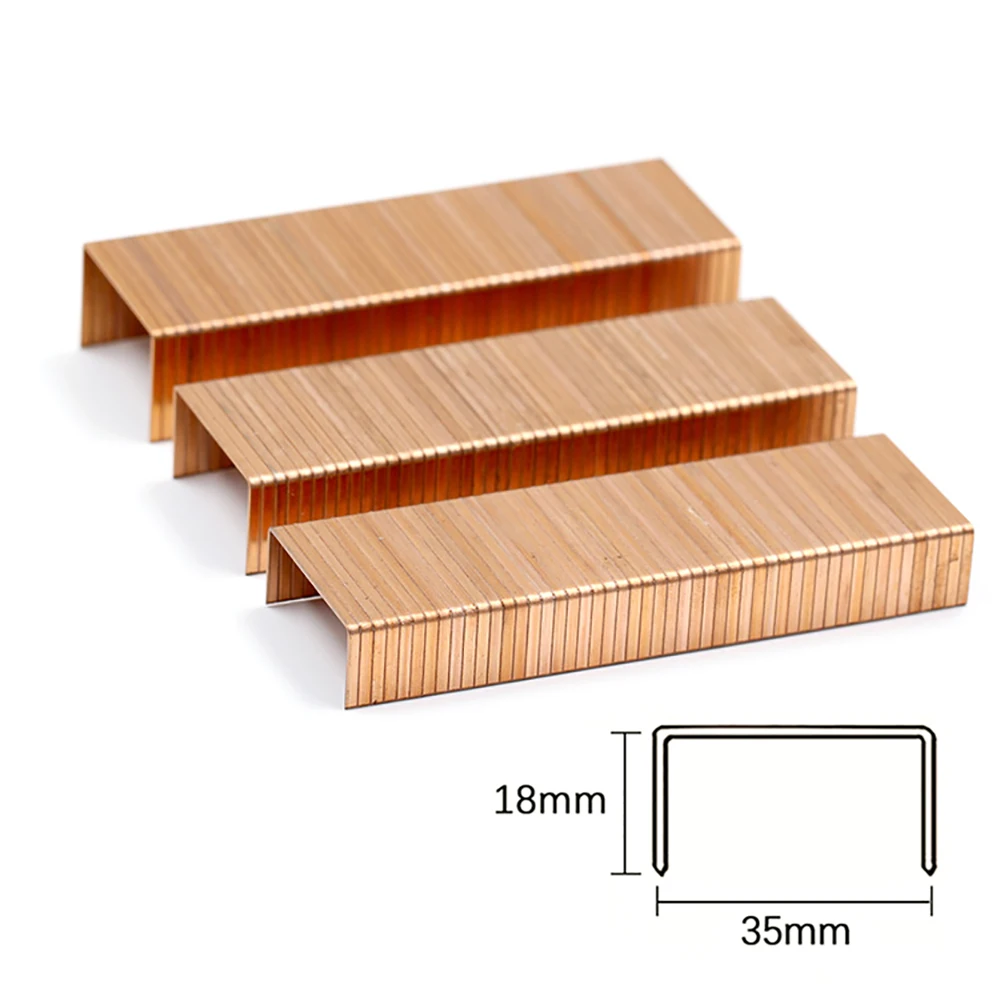 1600 Pieces Copper Plated Galvanized Nails for For Binding Thick Cartons 3518 Sealing Nails Carton Binding Nails Stapler Nails
