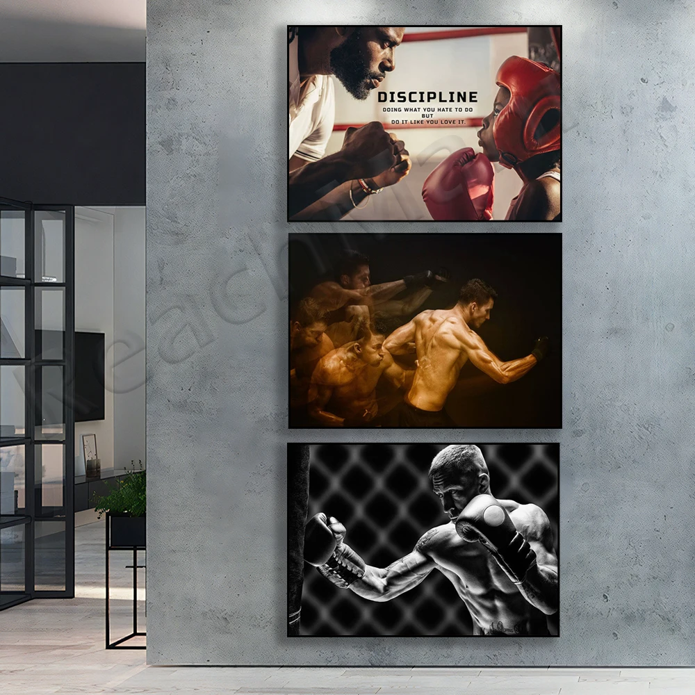 Boxer training, female boxer, boxer motivational canvas, wall decor, sports poster for men