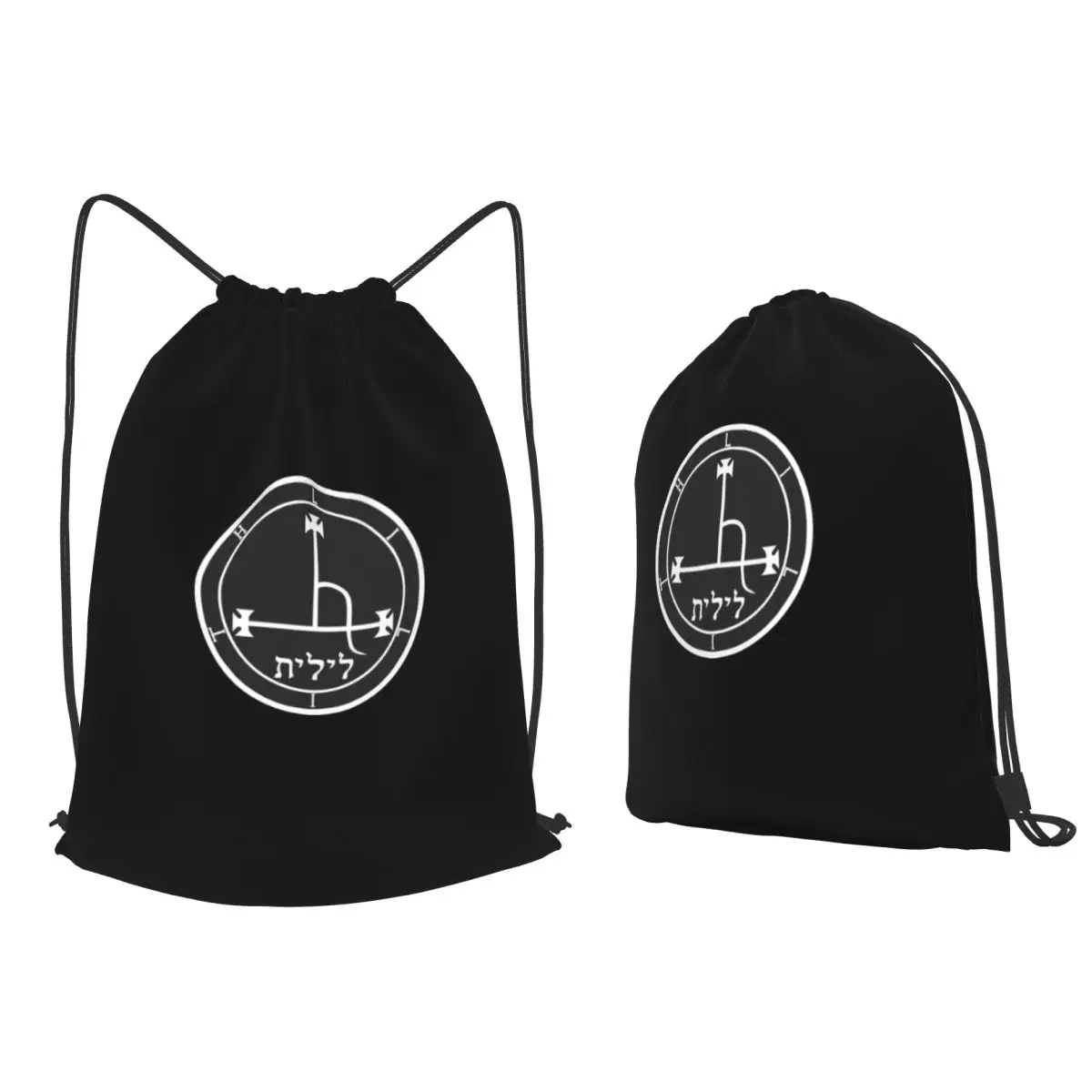 

Sigil Of Lilith Altar Cloth Backpacks Portable Drawstring Bags Sports Bag Book Bags for Man Woman School