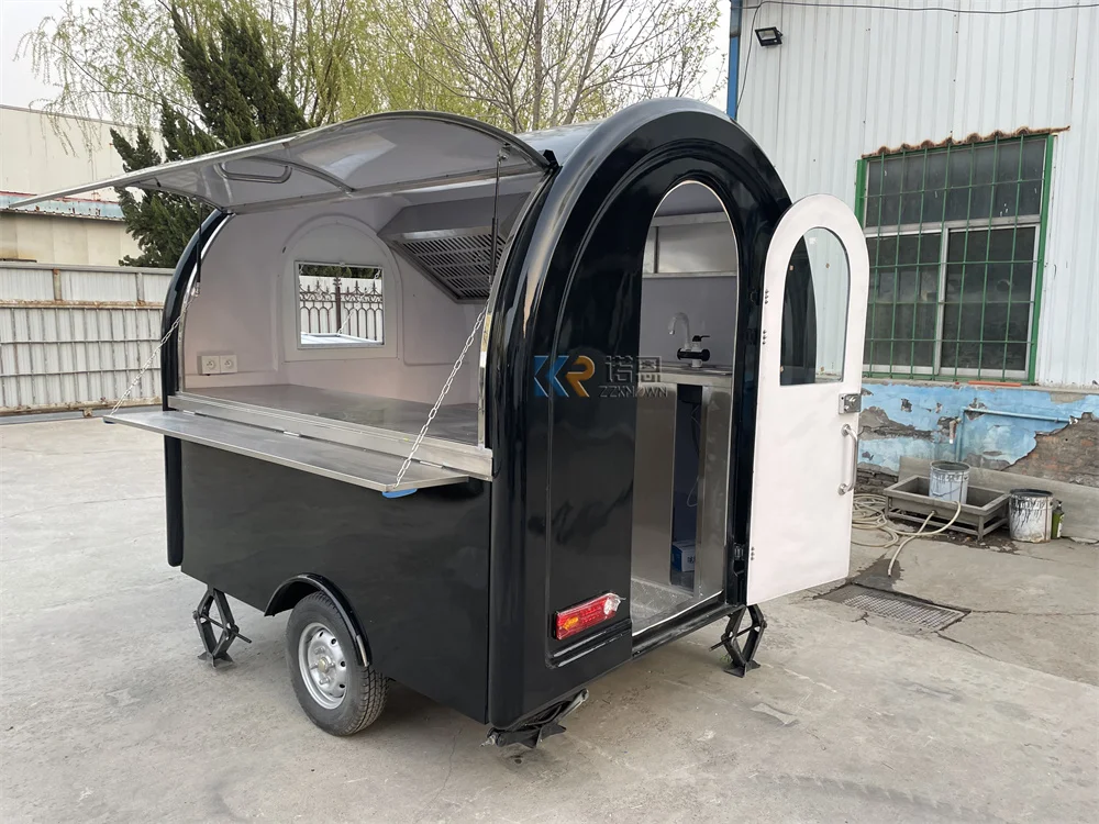รถเข็นพิซซ่าอาหารจานด่วนรถเข็นขายอาหารเคลื่อนที่ร้านอาหารอุปกรณ์ครัวเต็มตู้ฮอตดอกไอศกรีมรถตู้รถบรรทุกอาหาร