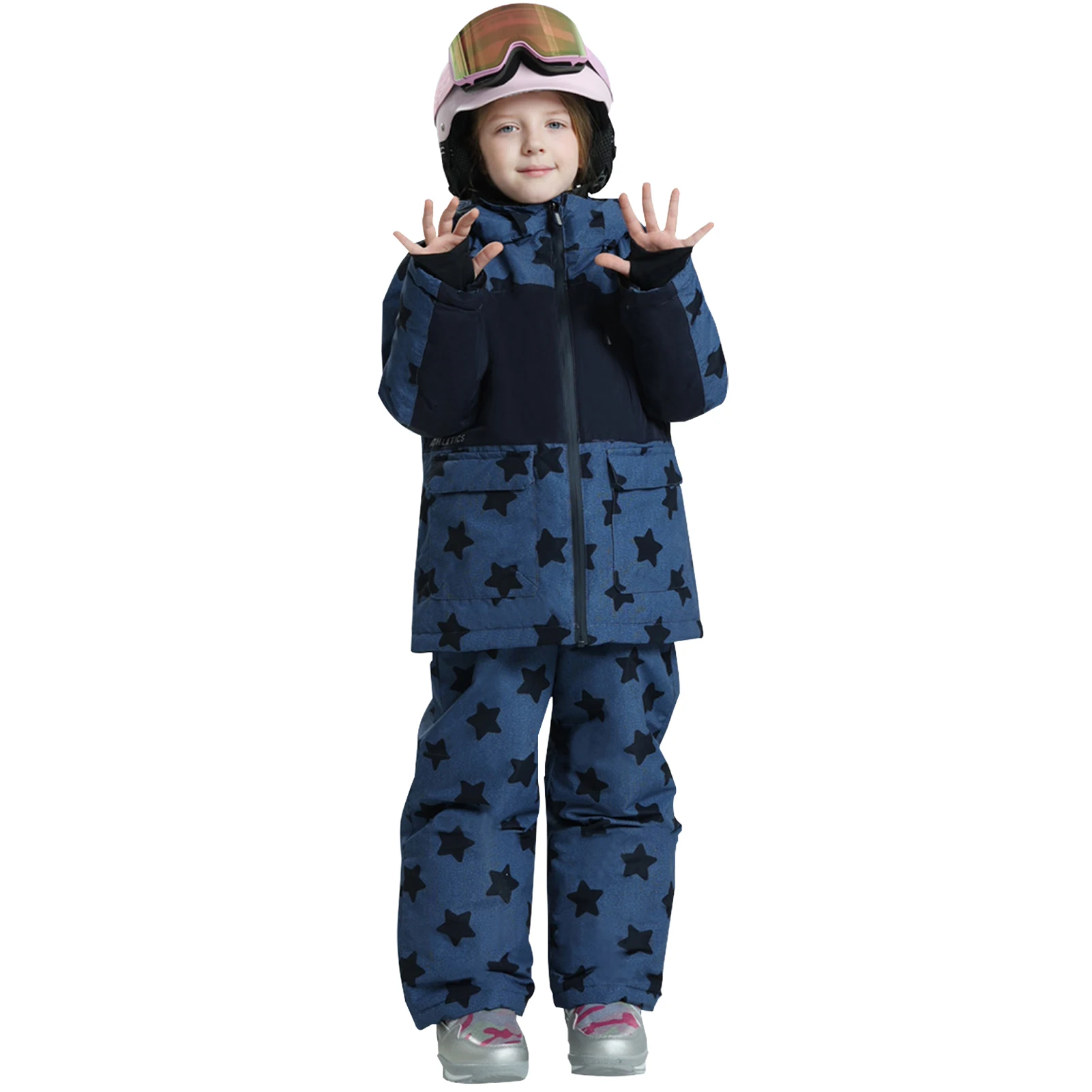 Traje de esquí infantil impermeable cálido conjunto nieve