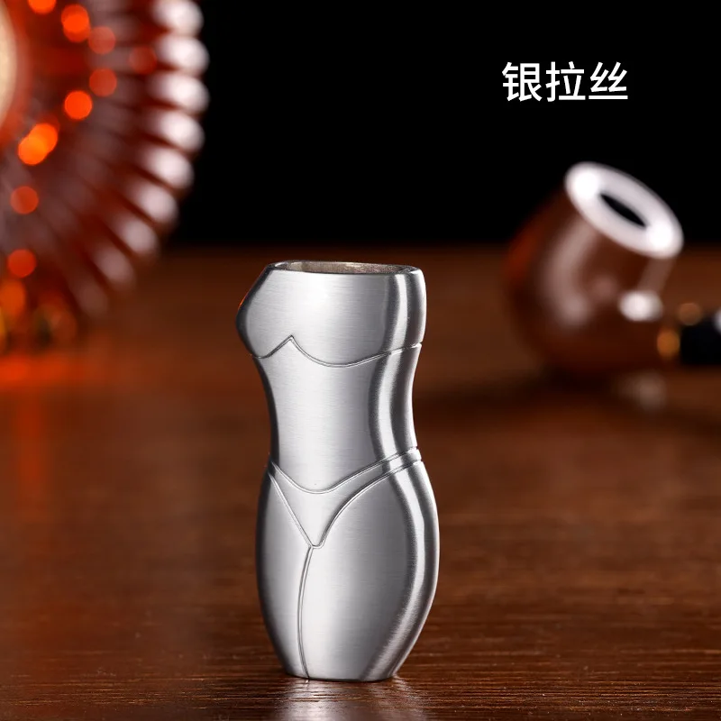 Creative Sexy Lady Case BIC Lighter Mini J25 Metal Alloy High-Quality BIC J5 Decorative Shell Wholesale Silver Golden