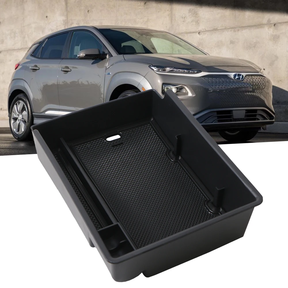 Car Central Armrest Storage Box For Hyundai Kona Elektro Kona EV 2020 Central Control Organizer Tray Accessories ABS Material