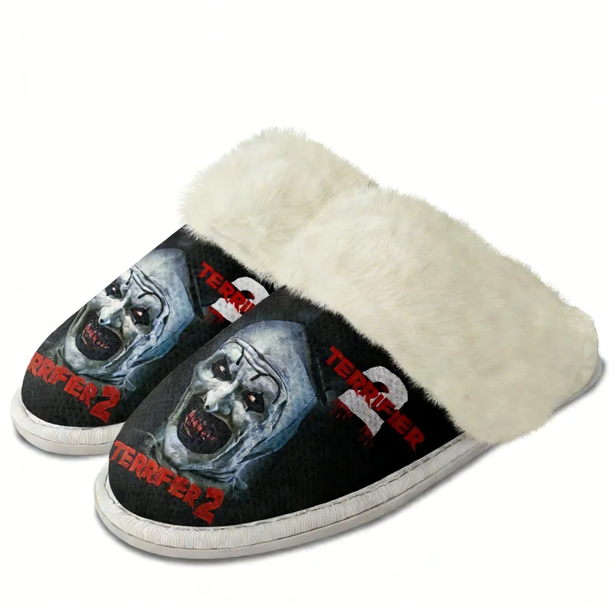 

Плюшевые тапочки Terrifier Clown для Хэллоуина: теплые, дышащие, легкие, хлопковые, для дома, мужские и женские, для косплея