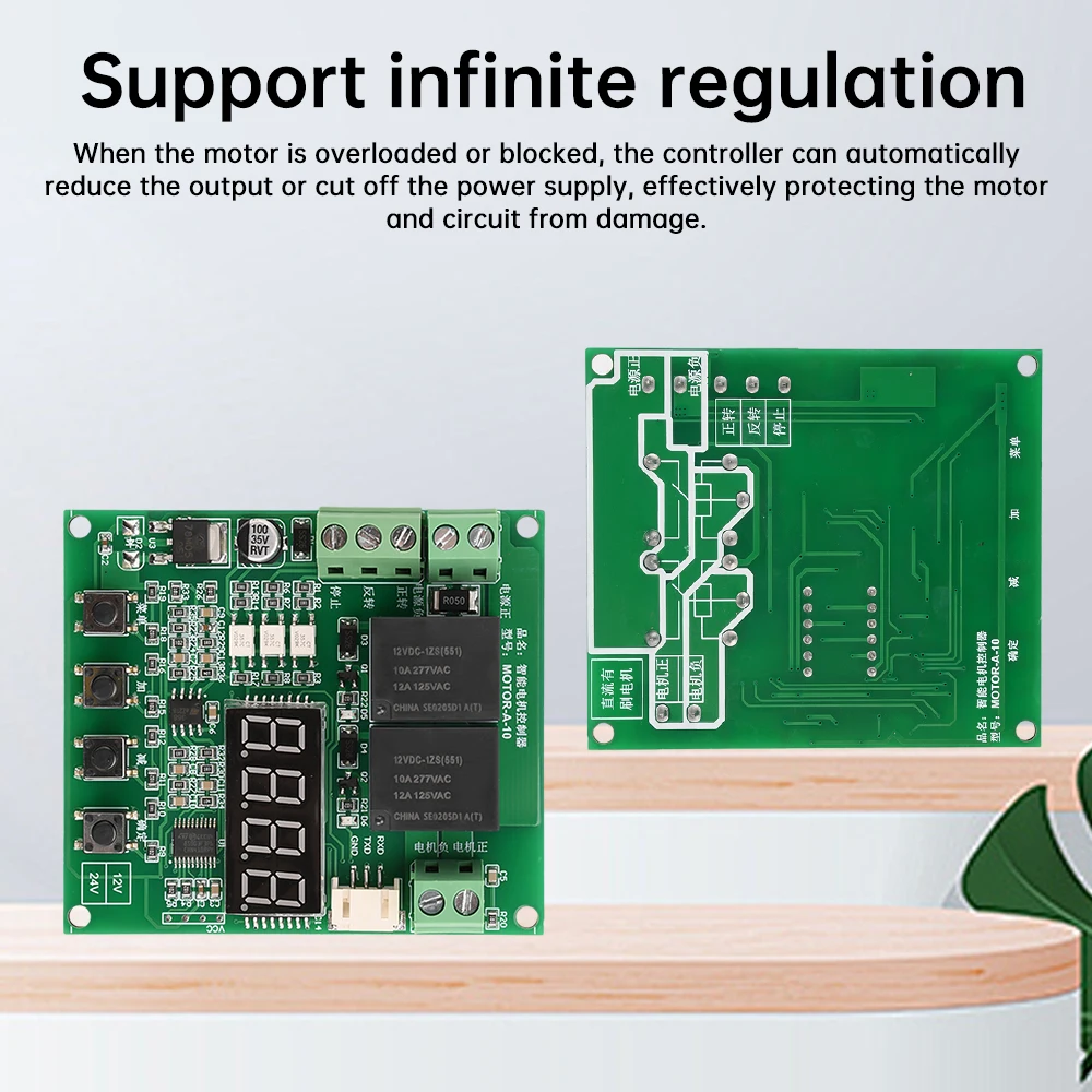 12V 24V Dc Motor Vooruit En Achteruit Controller Driver Module Met Limiet Timer Overstroomstalling 0-999 Minuten