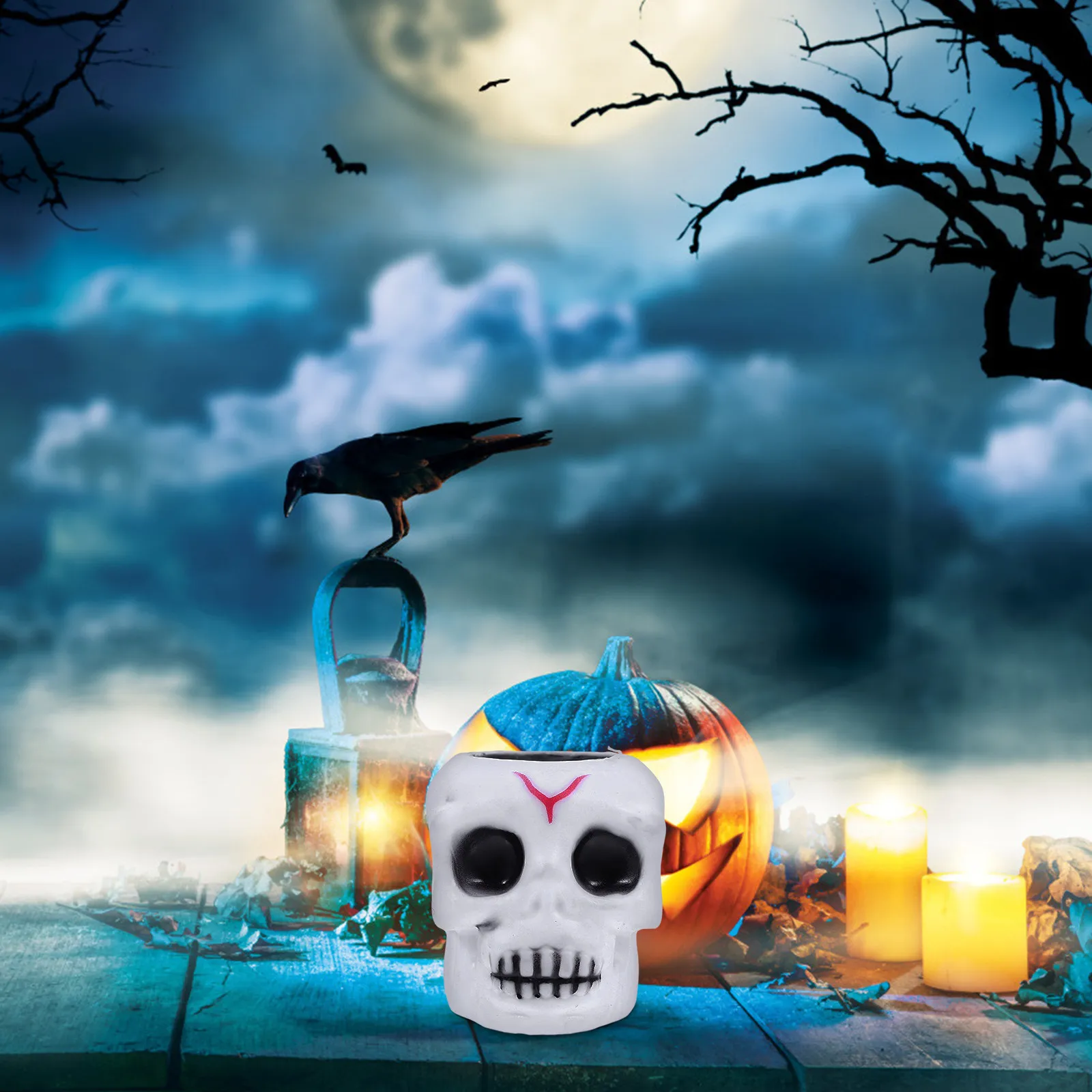 

Забавная сенсорная игрушка-антистресс в виде черепа с летучей мышью для Хэллоуина, для снятия напряжения и стресса, прикол для вечеринок