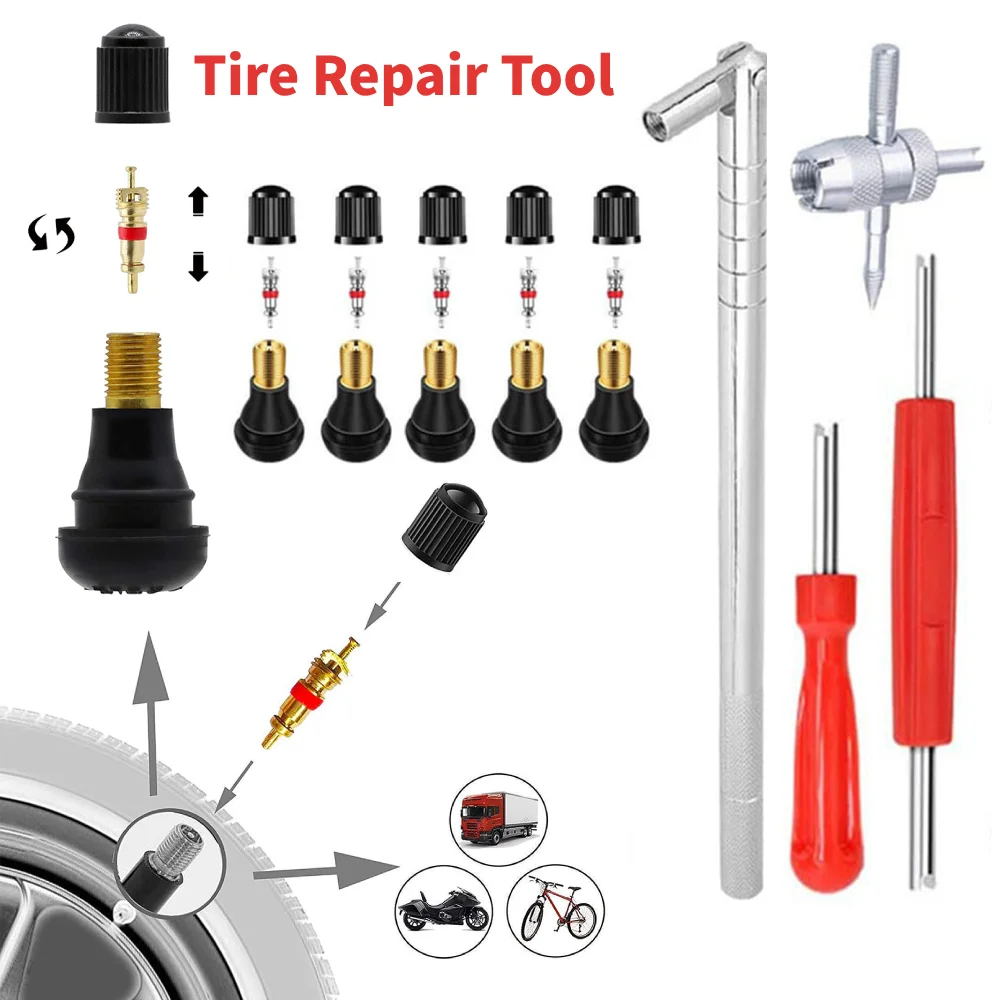 

All-in-One Tool Valve Stem Core Puller Remover Tool Screwdriver Tire Repair Install Tool Car Bike Professional Tire Repair Tools