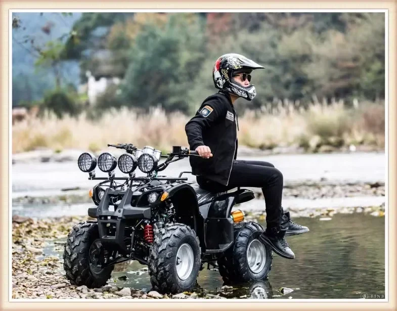 Penggerak poros berpendingin air ATV ukuran dua tempat duduk dewasa penggerak empat roda sepeda gunung bensin taman hiburan