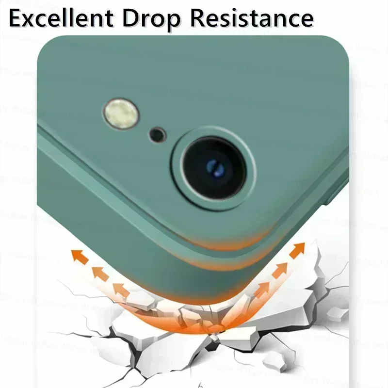 Coque souple antichoc en TPU pour iPhone SE 2022/2020/6/7/8 - Coque arrière en silicone liquide durable