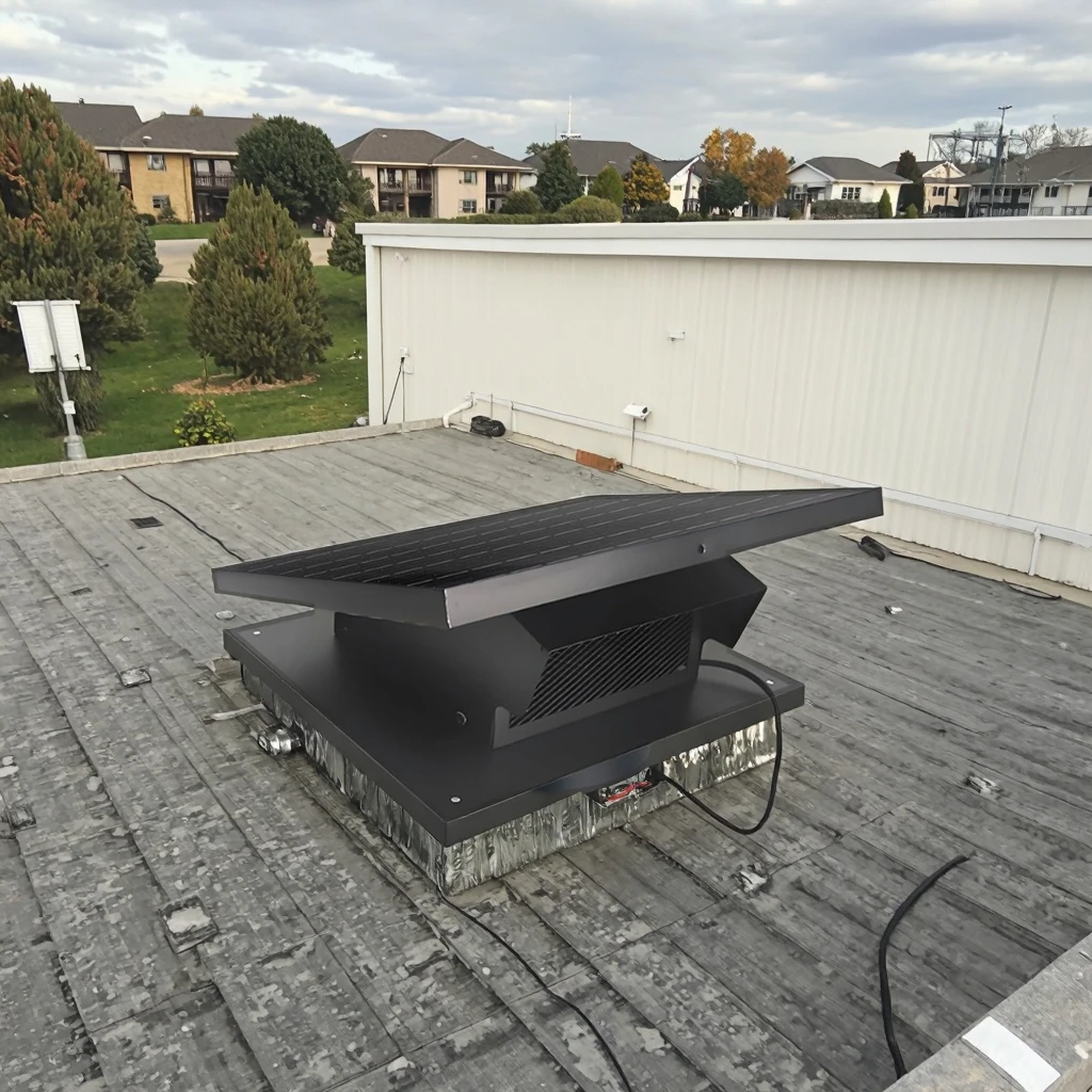 Solar Roof Ventilation Attic Exhaust Fan Energy-Saving for Home or Commercial Use with Plastic Blade