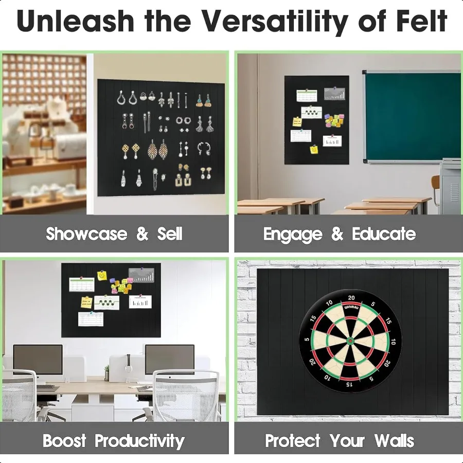 لوحة الفلين الكبيرة ورأى بلاط الحائط 47 "x 35" 12 حزمة لوحة الإعلانات ورأى لوحة إبرية مع علامات تبويب لاصقة آمنة قابلة للإزالة ودبابيس الضغط #4