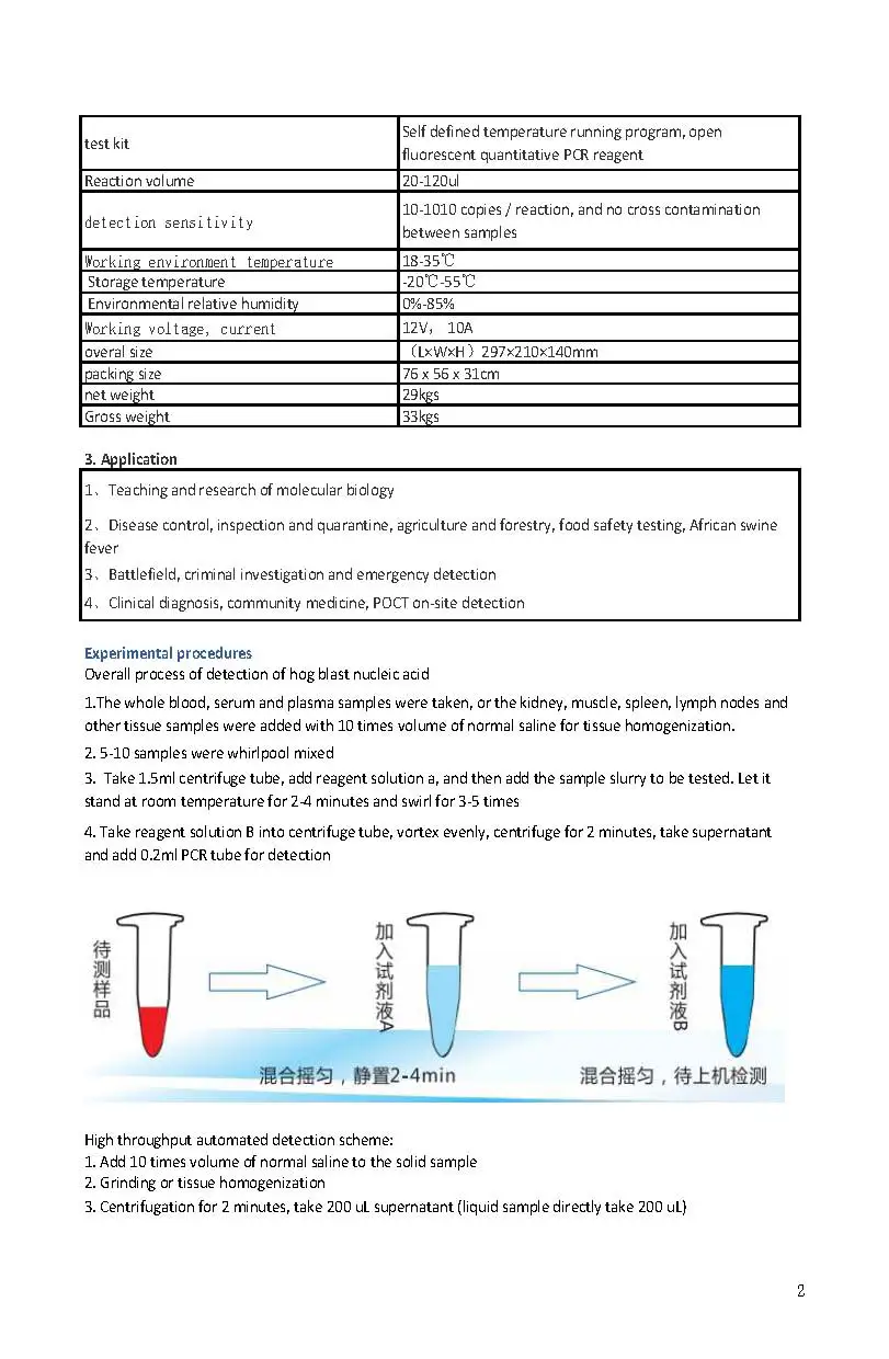 Rilevatore di febbre suina strumento PCR febbre suina rilevatore rapido analizzatore di influenza suina fluorescenza strumento PCR quantitativo