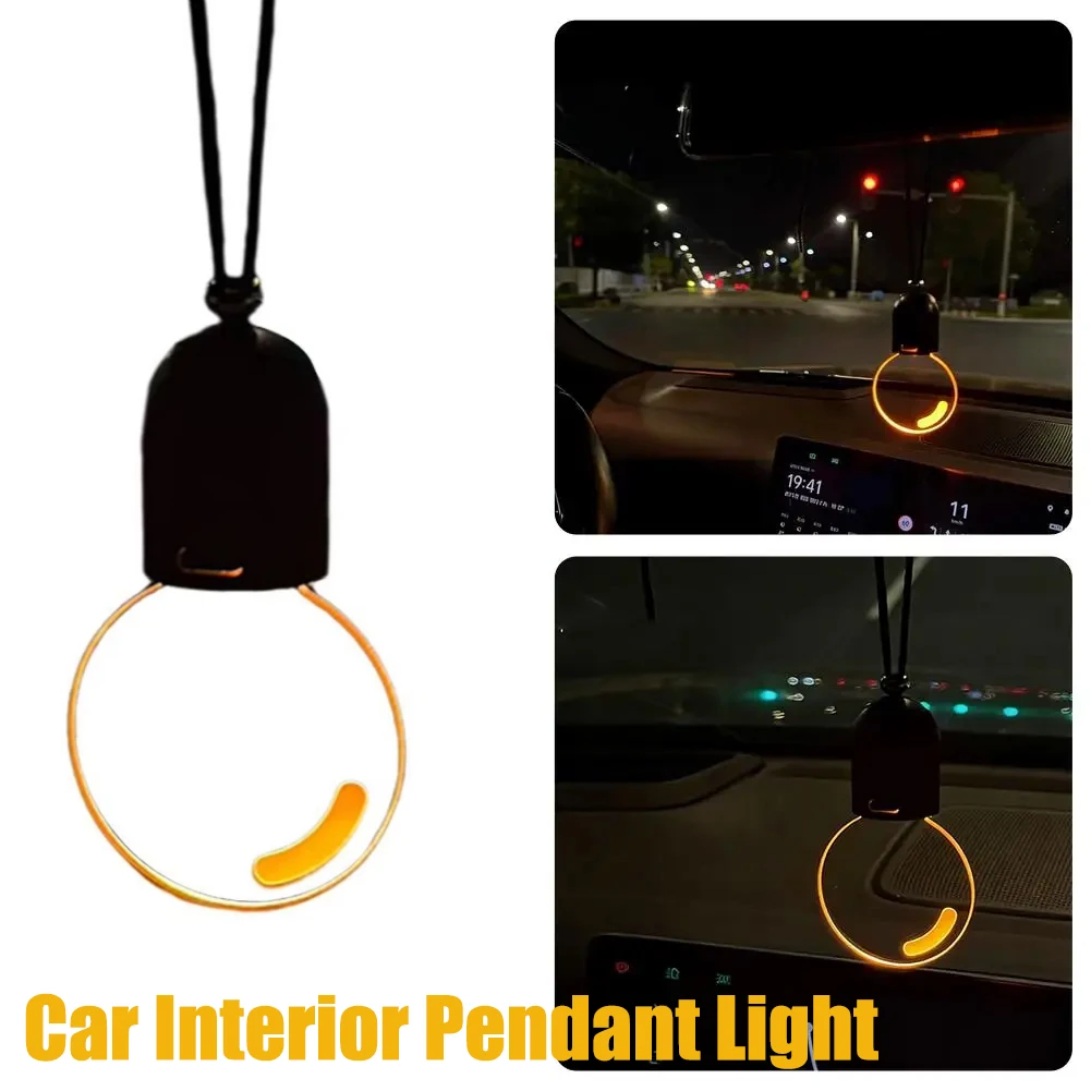 

Car Interior Pendant Light Mini Bulb Rearview Mirror Ornament Adjustable LED Ambient Charm with Warm and Cool Mode for Car