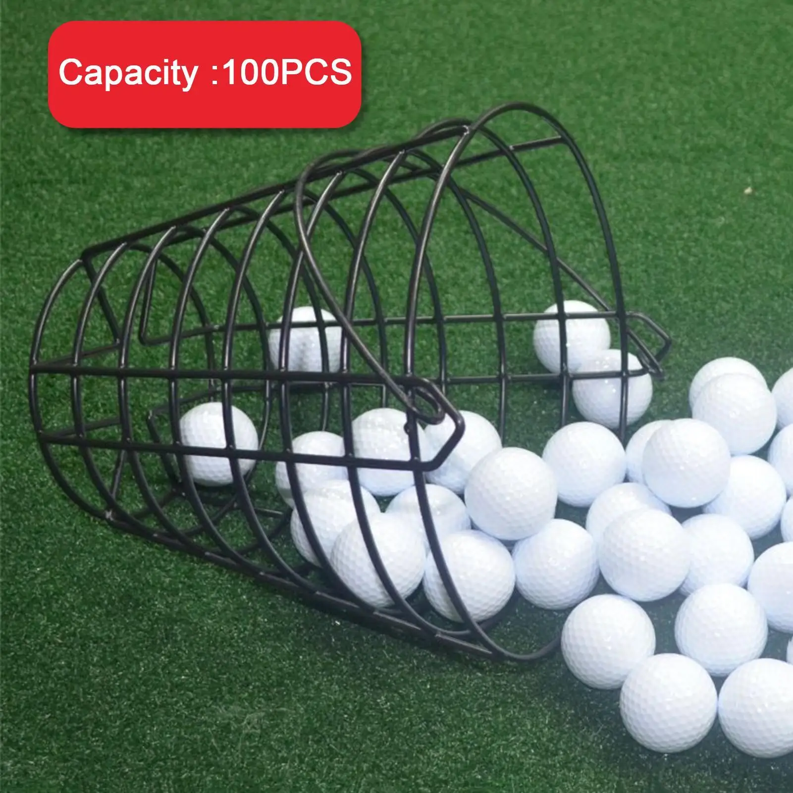 

Golf Ball Basket Store 100 Golf Balls Bucket Wire Container Large Capacity Organizer for Home Course Driving Range Sport