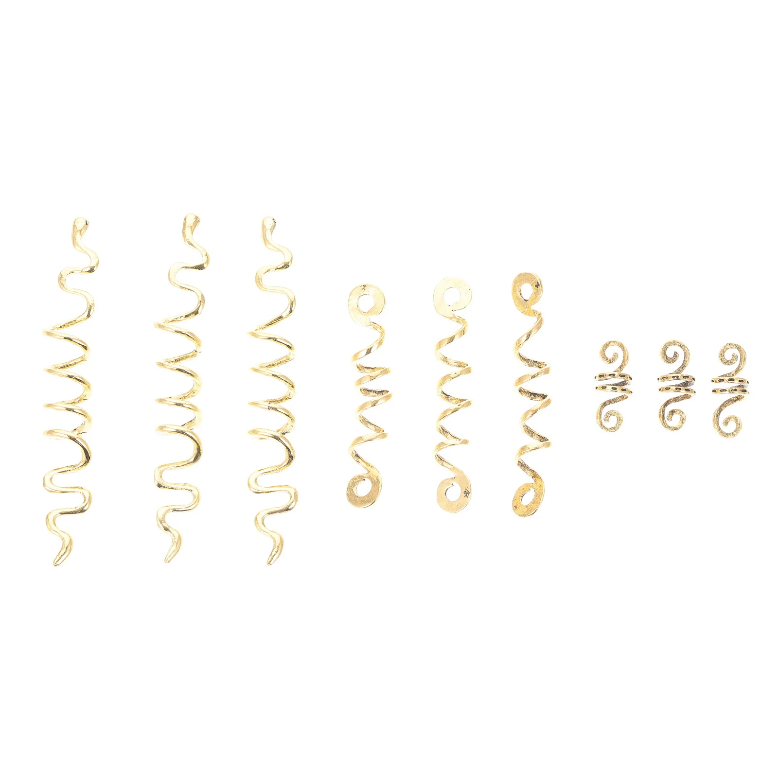 

9Pcs Hair Spiral Beads Dreadlocks Braids Cuffs Accessories Creative Braiding Coil Jewelry for Bridal Prom Party Photo Festival