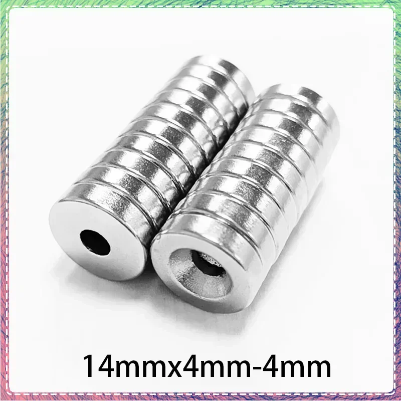 

10/20/50/100Pcs 14x4-4mm Small Round Magnet with Hole Super Strong N35 Countersunk Neodymium Magnets Fishing Magnet