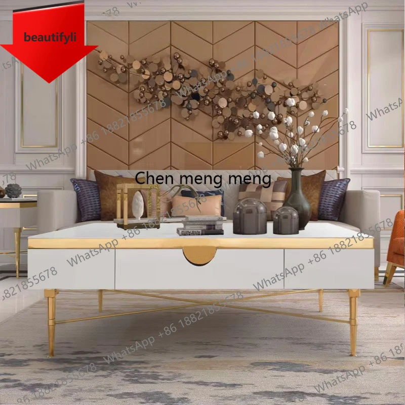 

Современный марокканский неоклассический постмодернистский квадратный кофейный/чайный столик из нержавеющей стали для гостиной