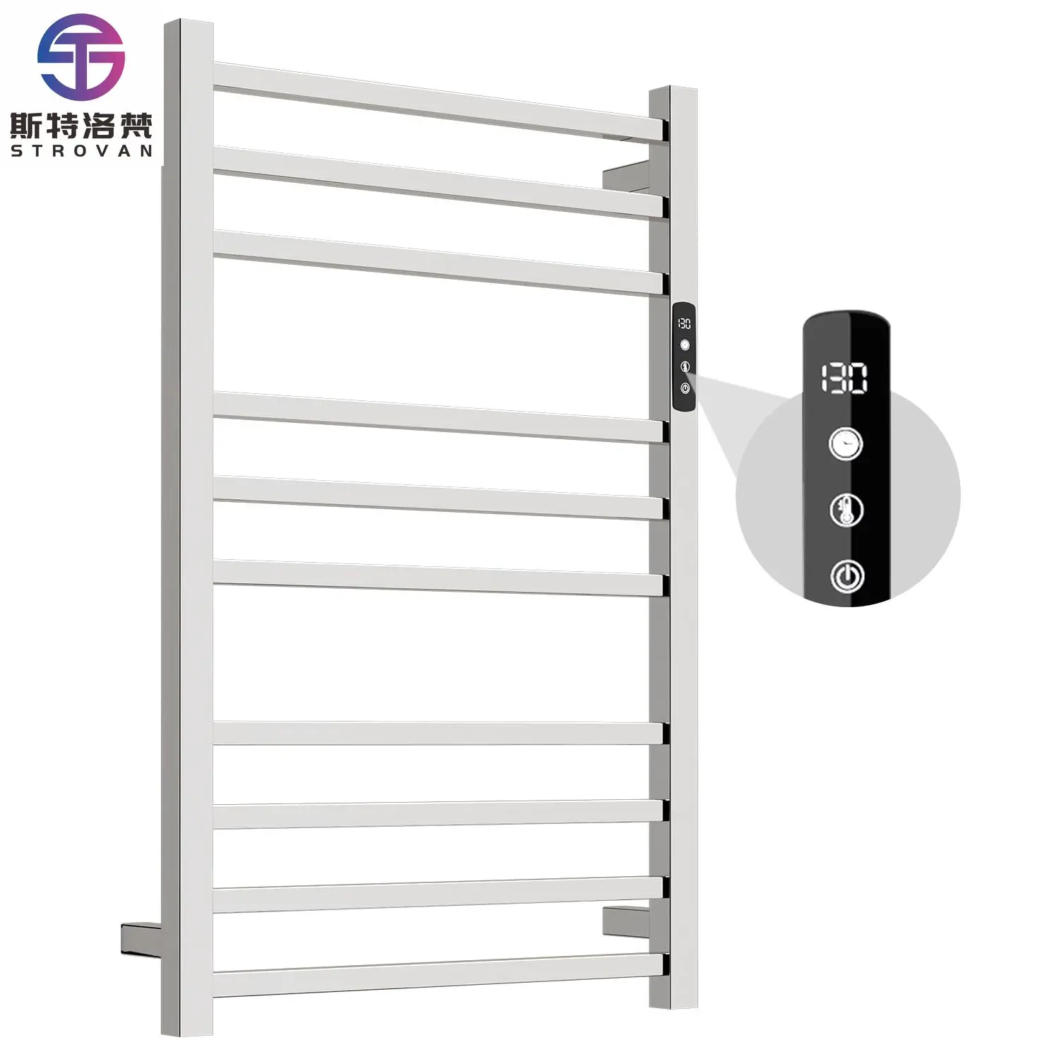 

Smart Bathroom Towel Dryer Heating Rack - Brushed Gold Wall - Mounted 304 Stainless Steel Radiator Electric Heating Towel Rack