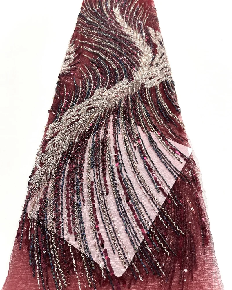 Африканское нигерийское французское сетчатое кружево с бисером и блестками, высокое качество, 2021, кружево с вышивкой и блестками, кружево для свадебных платьев для женщин