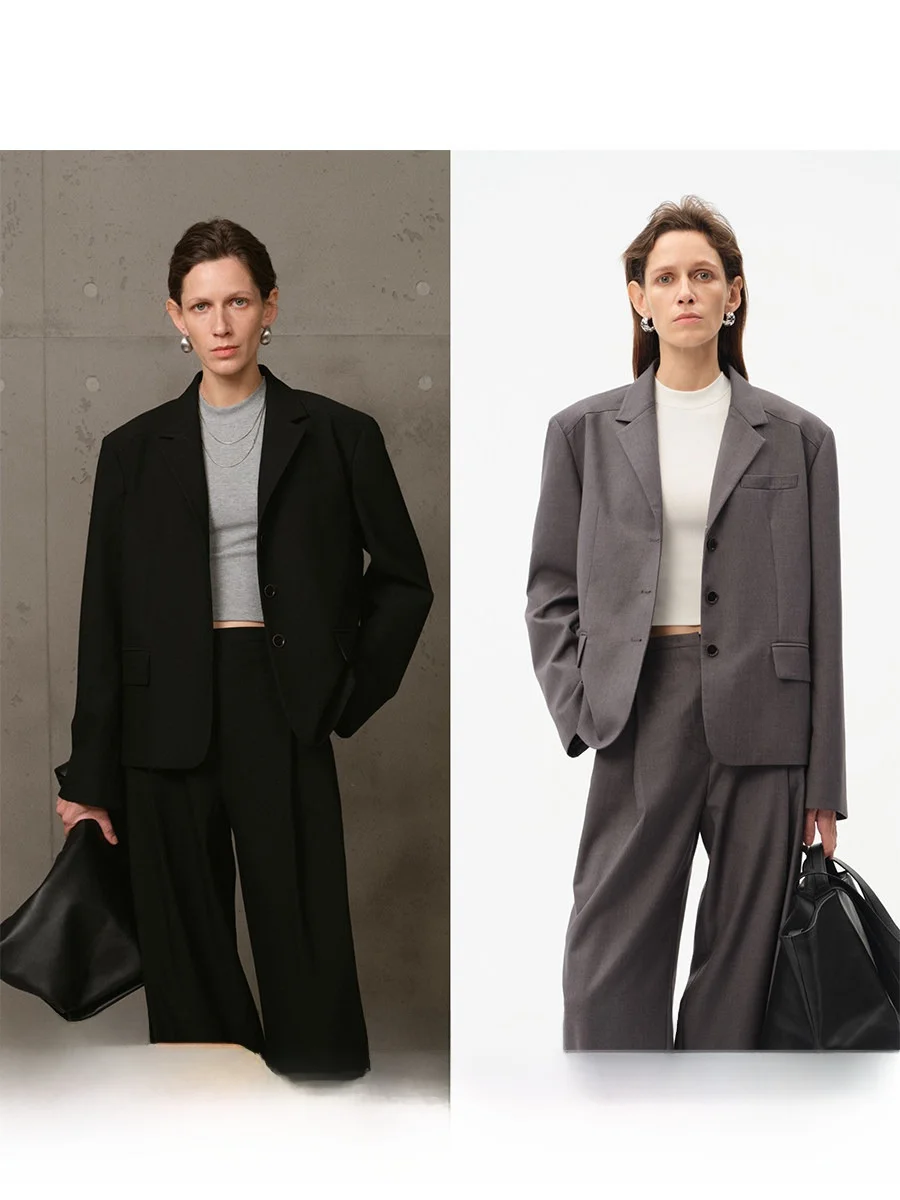 

CHICJANE Classic Deconstructed Suit Jaet Fabric Ultra Model Feeling Faionable Women's Clothing Spring 2025