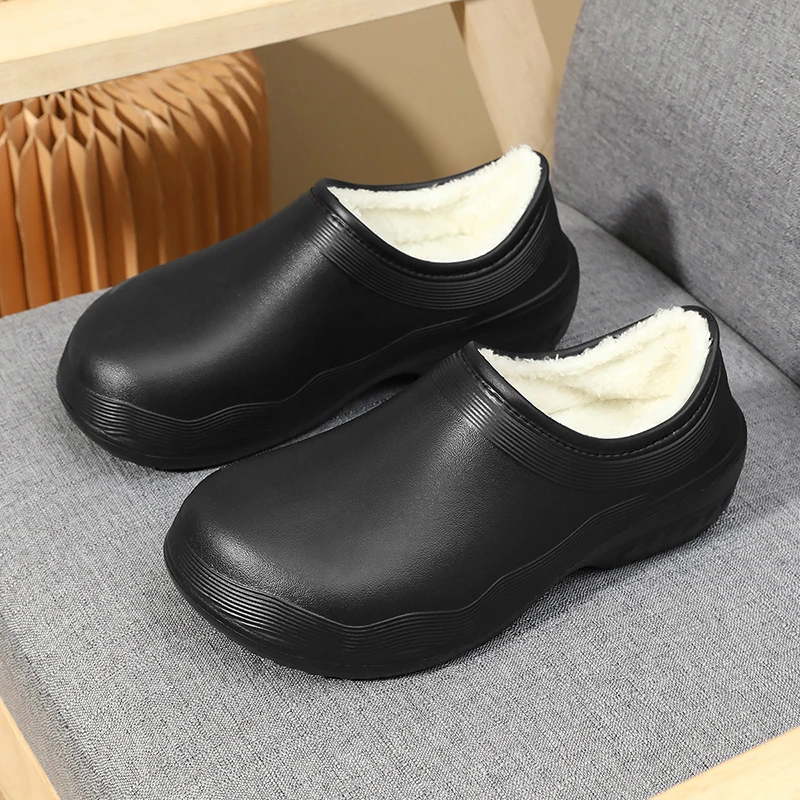 

Men Women EVA Chef Shoes Winter velvet Non-slip Waterproof Oil-proof Shoes Comfortable