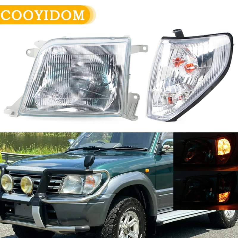 Front Bumper Headlight For Toyota Land Cruiser Prado 90 LC90 FJ90 RZJ90 KZJ90 1996 1997-2002 Corner Turn Signal Light No Bulb