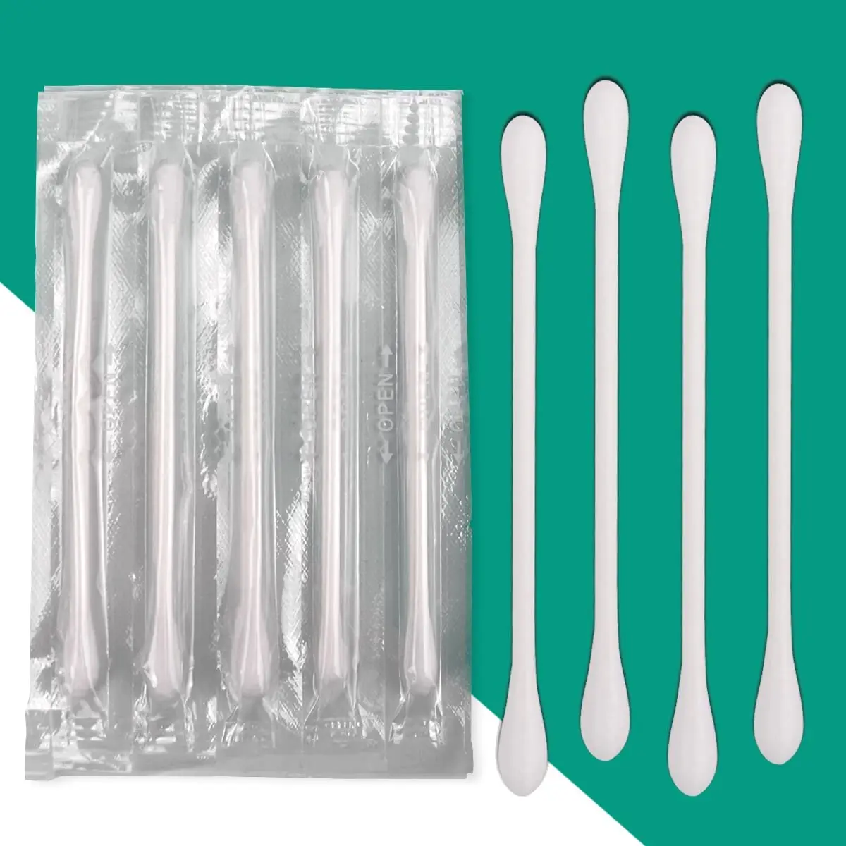 

500 Individually Wrapped Cotton Swabs Double Tipped Paper Sticks for Ear Cleaning and Makeup