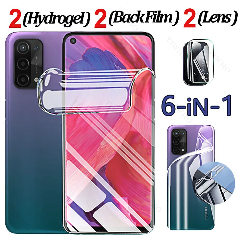 Cases Screen Protectors Camera Lens for Oppo A54 A74 A94 5G 4G Hydrogel Film for Oppo A 54 74 94 Front Back Water Gel Protective