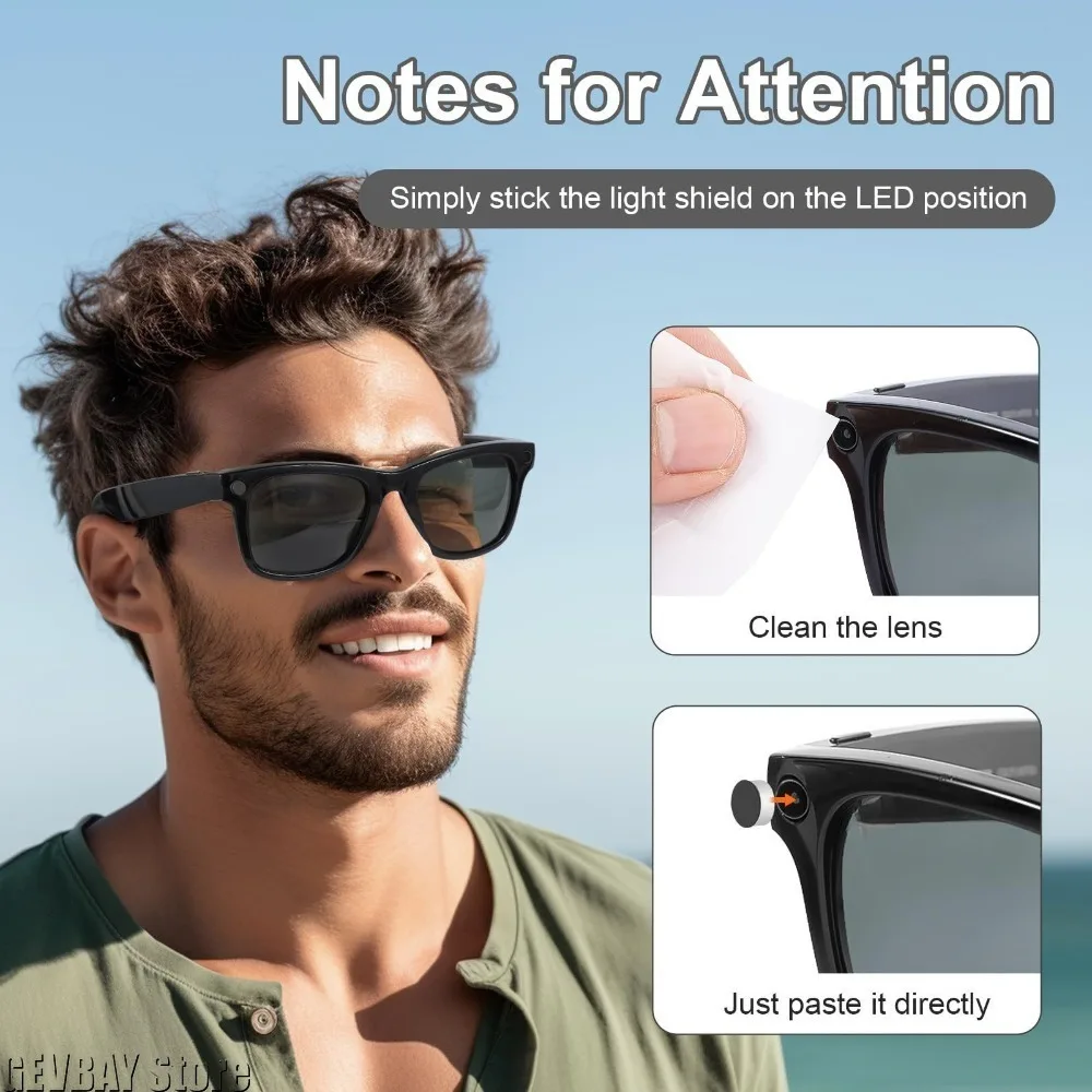Shading Decor Sticker for Ray Ban Meta Wayfarer RW4008 RW4006 Skyler RW4010 RW4009 RW4009F AI Smart Glass Video Recording
