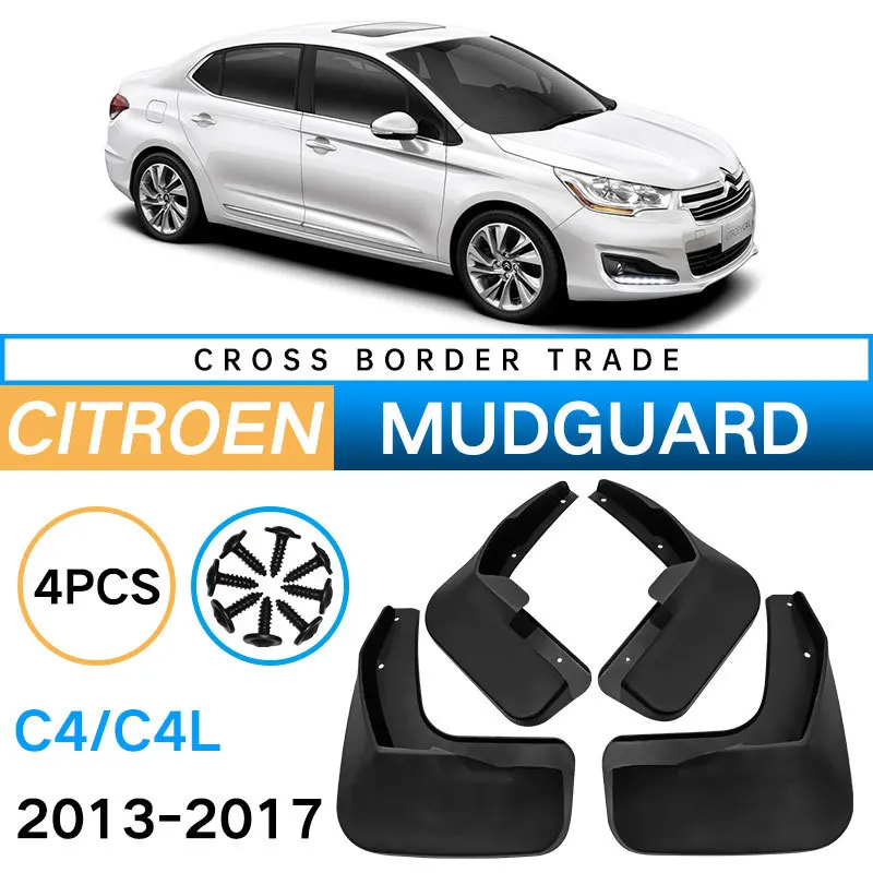 

Auto Fender Mud Flaps Splash Guards Mudguard for 2013-2017 Citroen C4 and C4L Car Wheel Mud Guard Set