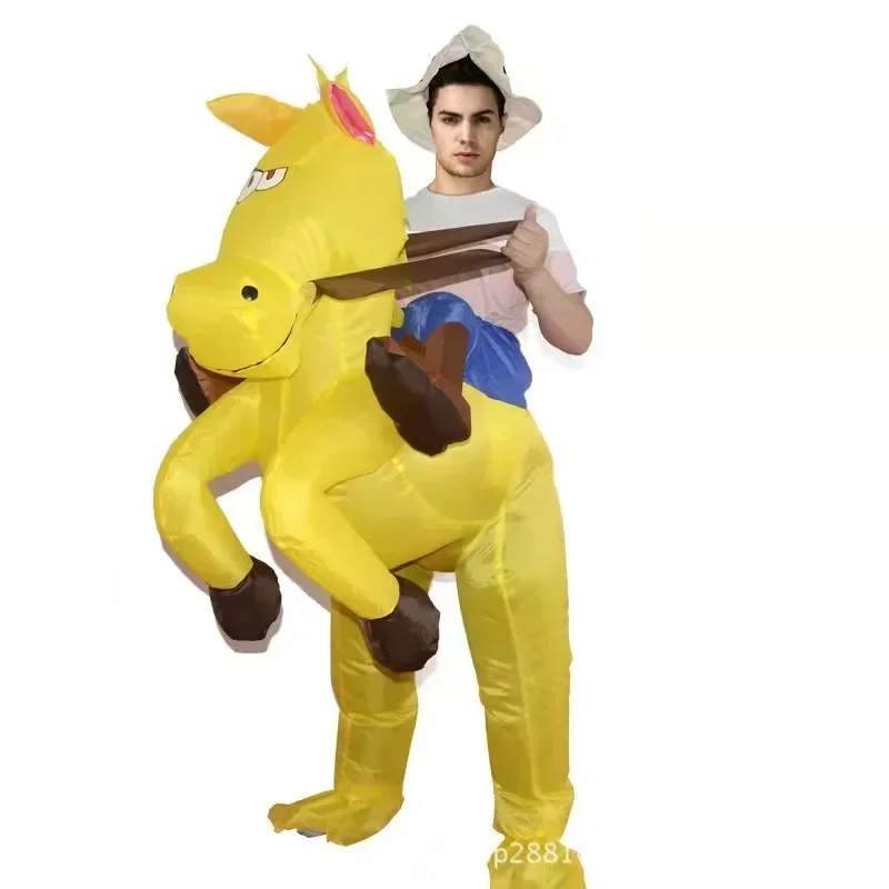 

MN1 Funny Cosplay Cowboy Riding Horse Disfraz Inflatable Costume Halloween Carnival Fancy Dress Party Stage Show Masquerade 8/yG
