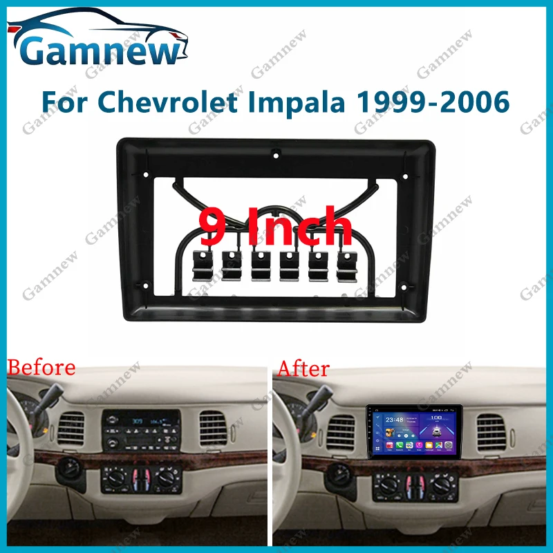 9 Inch Car Frame Fascia Adapter Android Radio Dash Panel Kit For Chevrolet Impala 8 1999-2006