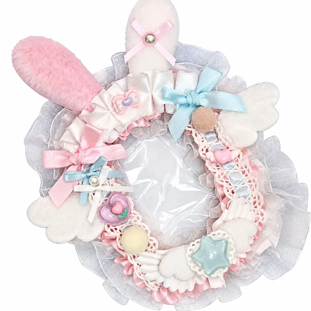 Lace Bow Lace Photocard Holder Cat Ear Transparent Photocard Case Cute Cartoon Style Photo Card Display Holder
