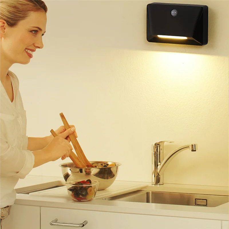 ABLK Casa Corredor Luz Noturna Corpo Humano Sensor Luz Inteligente LED Dormitório Carregamento Luz de Parede