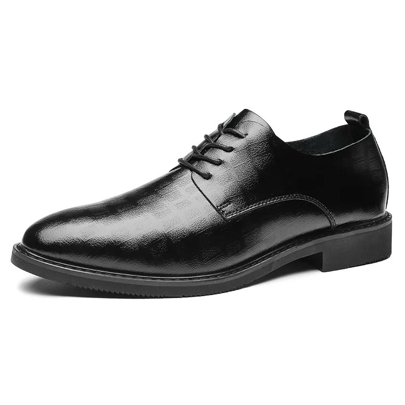 2024 New Genuine Embossed Casual Business Leather Men's Formal Wear Single Men Casual Shoes Sole Comfortable For Youth мужская