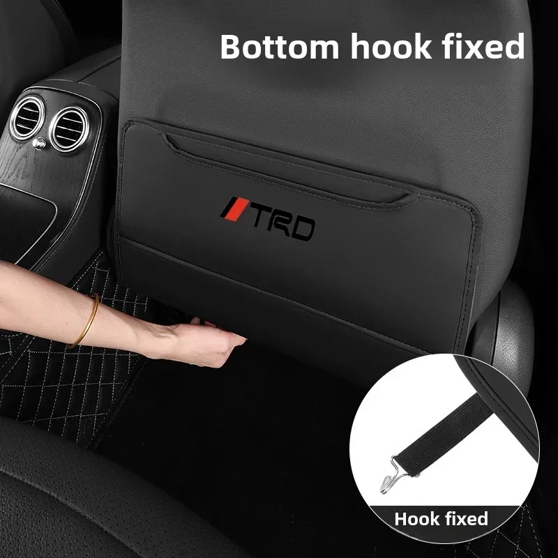 1pcs Leather Car Child Kick Seat Back  Anti kick Foot Pad scratch Mat Pad for Toyotas TRD Autocollant Pegatina RAV4 Avensis