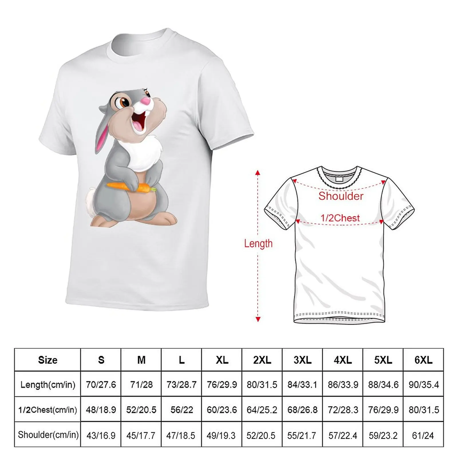 Thumper rabbit eating carrot T-Shirt Big and Tall Crew Neck Tee