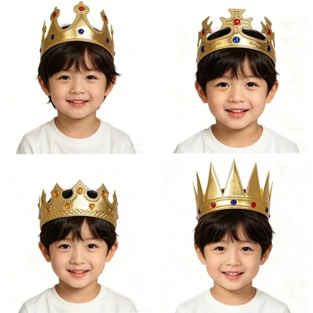 Rhinestone Cosplay King Headband Role-Playing Dress Up Prince Crown Costume Performance Festival Headdress Happy Birthday