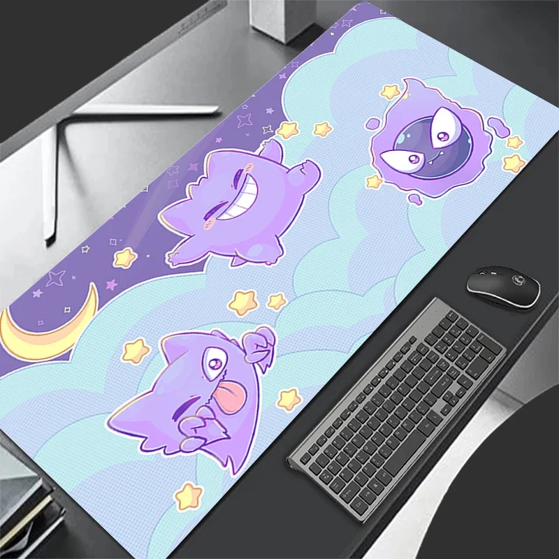 

Quality Leather Mouse Pad Pokemon Gengar Keyboard Pads Mousepad Accessories PC Gamer Big Computer Desk Mat Laptop Keyboard Pad