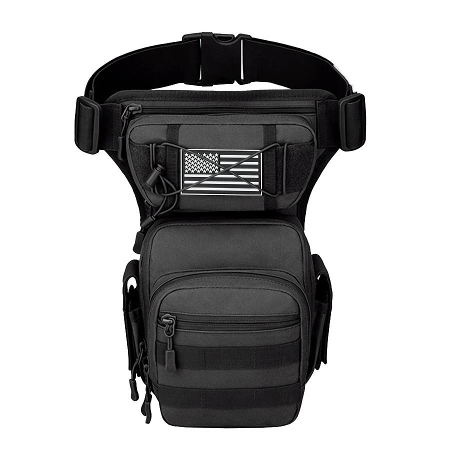 Multi-compartment Portable Thigh Pack, Dual Strap Secure Waist Bag, Outdoor Tool Storage Bag