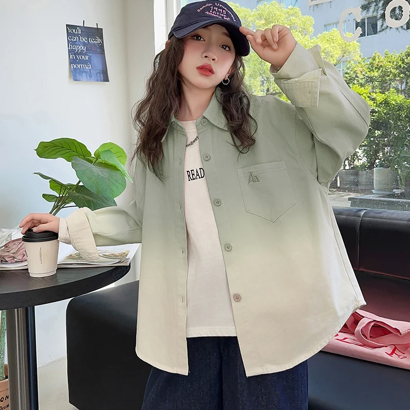 

Girls adient Embroidery Jaet Autumn Spring Sle Middle School Teenage Girls Outerwear Casual ort Coat for Women